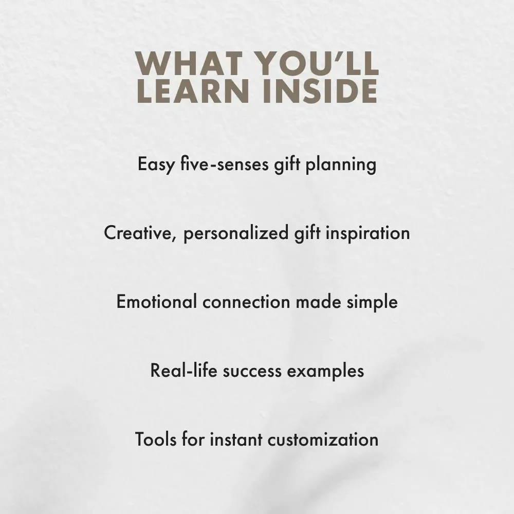 The Gift That Touches Every Sense | 5 Senses Gift Ideas Guide for Romantic, Birthday & Holiday Gifts | Digital Download eBook for Unique Sensory Gift Inspiration