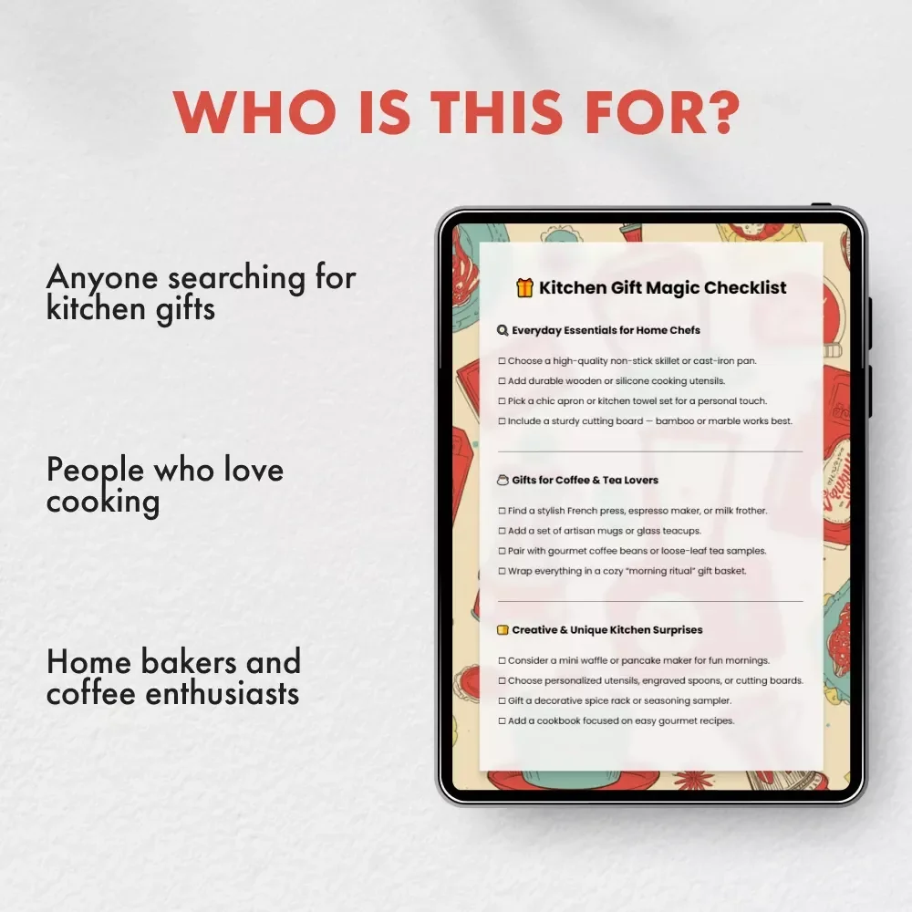 Kitchen Gift Magic Checklist – Perfect Gift Ideas for Home Chefs, Coffee Lovers & Baking Enthusiasts