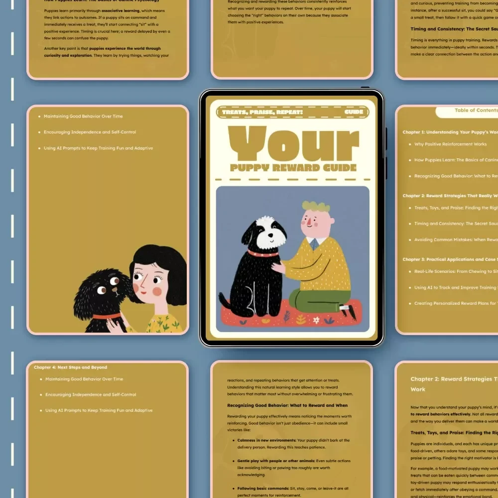 Treats, Praise, Repeat: Your Puppy Reward Guide | How to Reward Good Puppy Behavior | Positive Reinforcement Training for Puppies (Digital Download Guide)