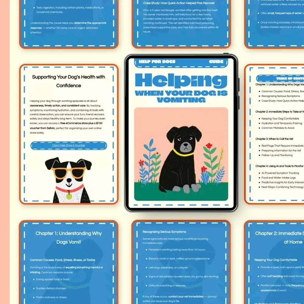 Helping When Your Dog is Vomiting | Dog Health eBook, Pet Care Guide, Digital Download for Dog Owners