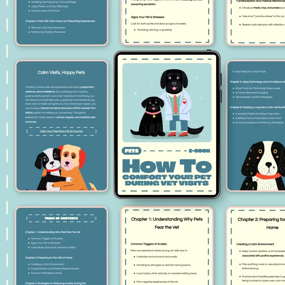 How to Comfort Your Pet During Vet Visits | Pet Anxiety Relief eBook, Calming Guide for Cats & Dogs, Digital Download for Pet Parents, Stress-Free Vet Visit Training, Pet Care Checklist