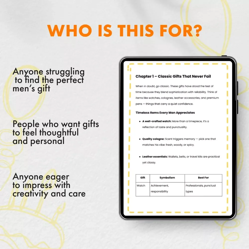 Birthday Gifts He’ll Actually Love – The Ultimate Ebook Guide for Unique and Meaningful Birthday Gift Ideas for Men | Digital Download Gift Guide for Him