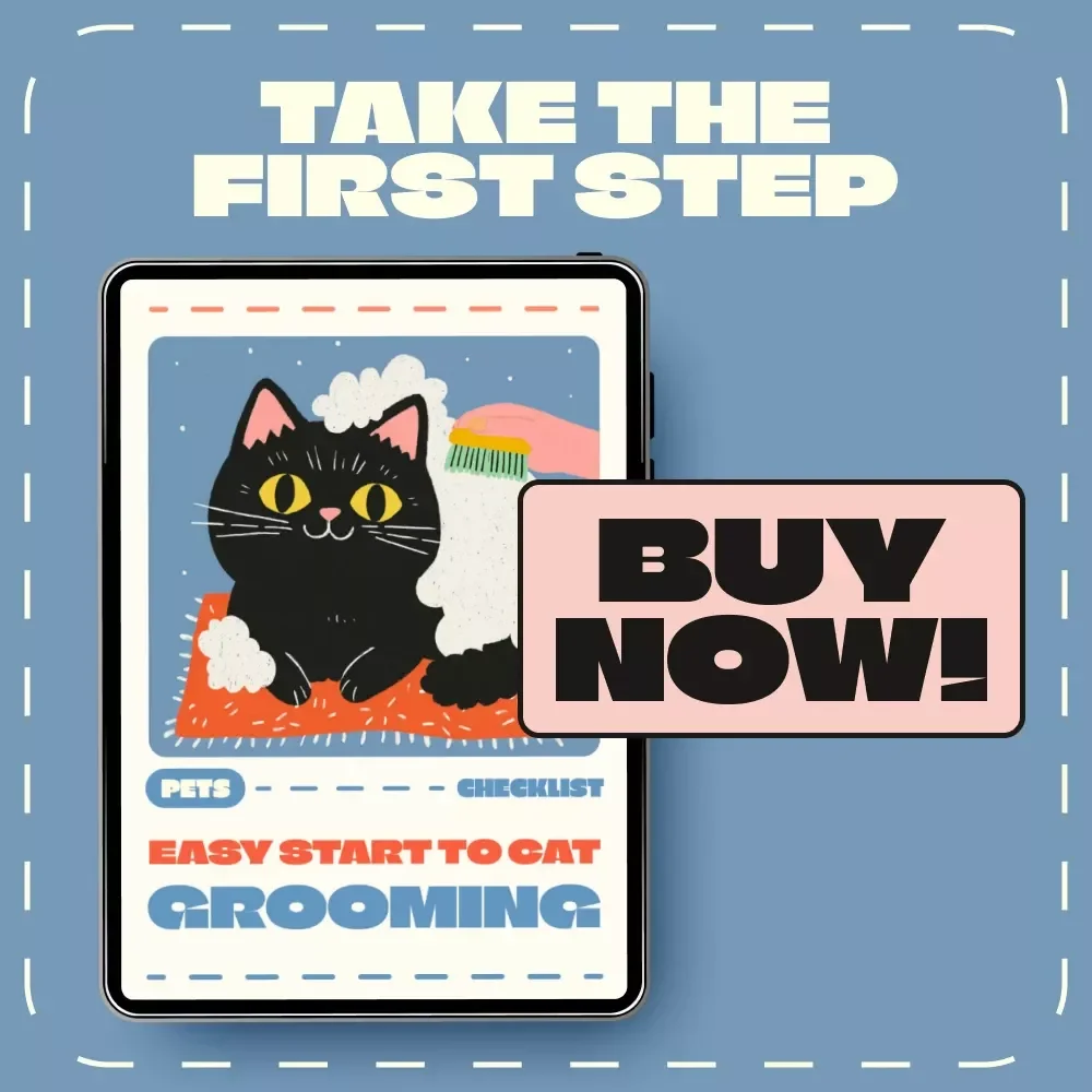 Easy Start to Cat Grooming | Printable Cat Grooming Basics for Beginners Checklist | Digital Download Pet Care Guide for New Cat Owners