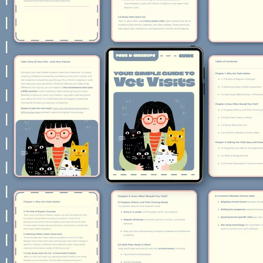 Paws & Checkups: Your Simple Guide to Vet Visits | Digital Pet Care Guide for Responsible Owners | How Often to Visit the Vet eBook