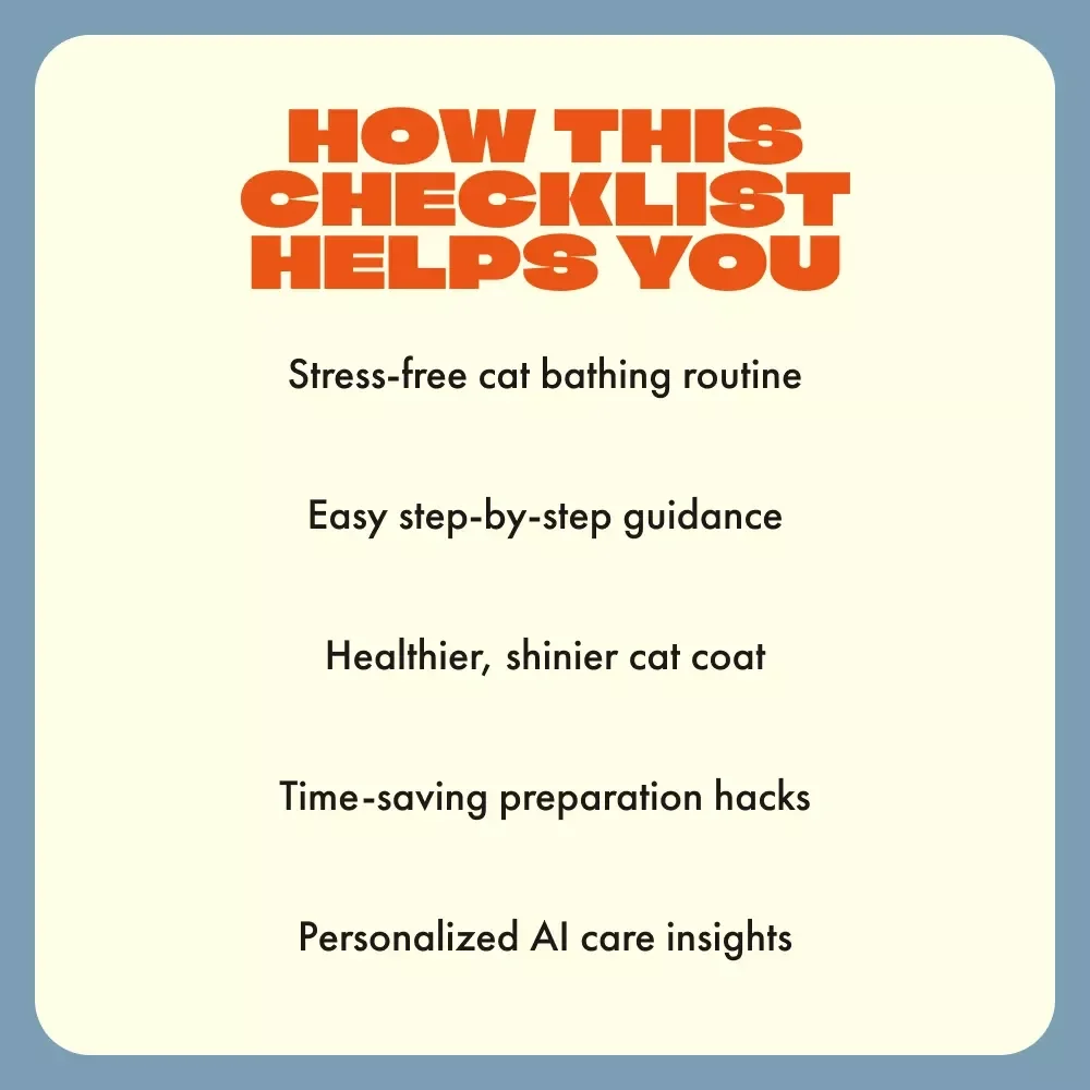 How to Bathe Your Cat Safely at Home Checklist | Digital Download Guide for Pet Owners | Bathing Cats at Home Safely Made Easy