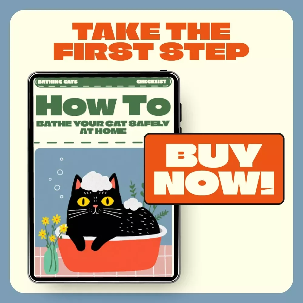 How to Bathe Your Cat Safely at Home Checklist | Digital Download Guide for Pet Owners | Bathing Cats at Home Safely Made Easy
