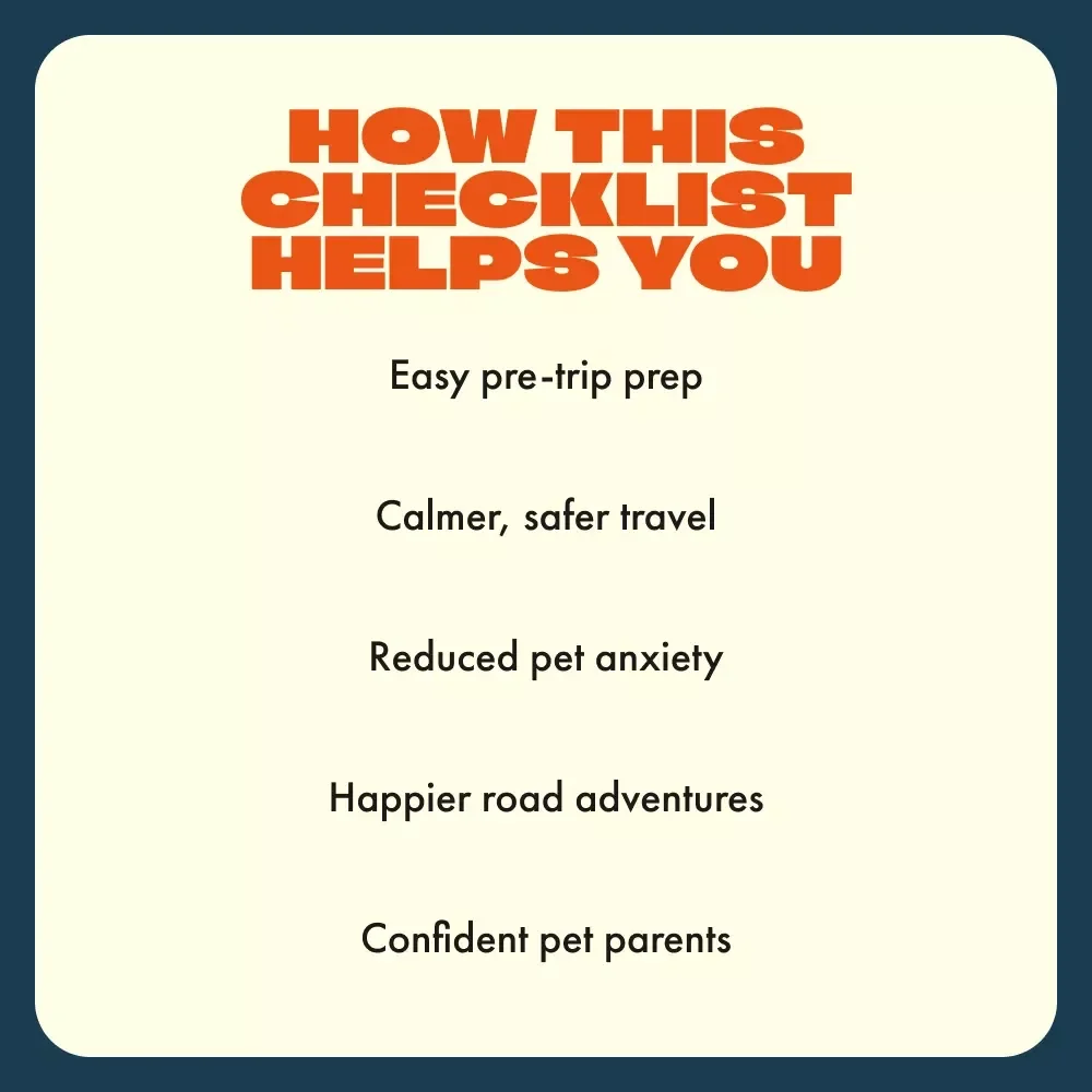 Smooth Sailing: The Ultimate Pet Travel Calm Checklist | Printable Pet Travel Guide | How to Calm Pets During Travel | Anxiety-Free Pet Road Trip Planner