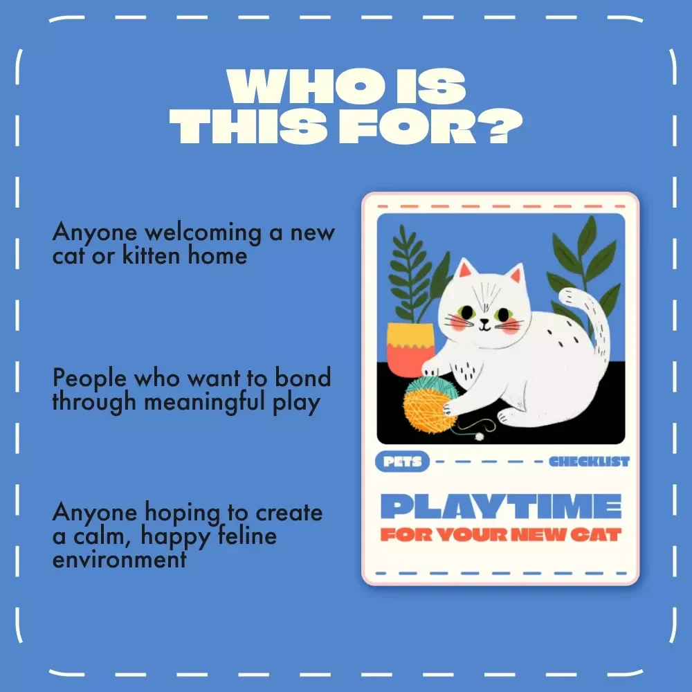 Playtime for Your New Cat | Cat Enrichment Guide, Feline Bonding Checklist, Digital Download for New Cat Owners, Interactive Play Tips eBook