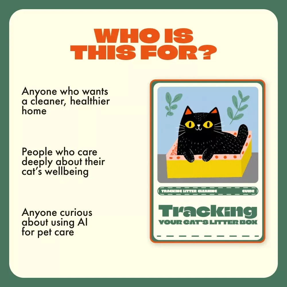 Tracking Your Cat’s Litter Box | Digital Cat Care Guide for tracking litter cleaning | Smart Litter Box Tracking, Cleaning Routine & AI Monitoring Tips | Printable & Downloadable PDF