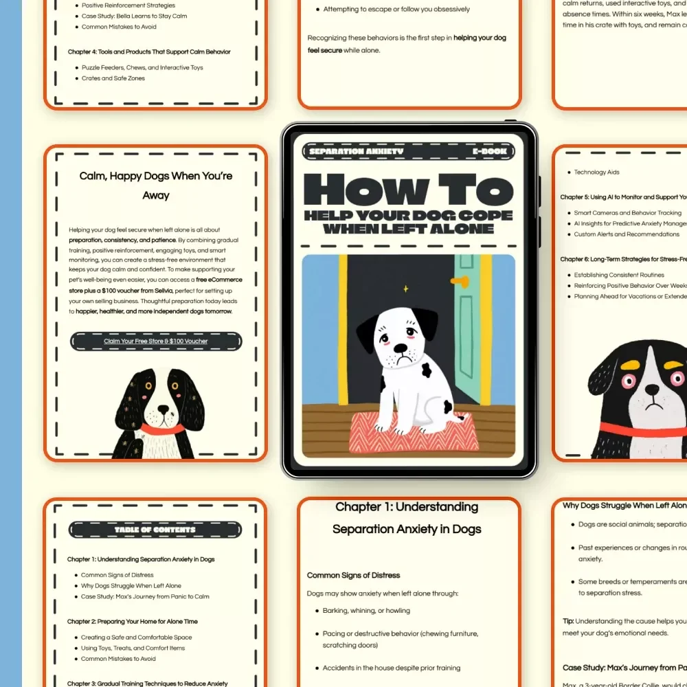 How to Help Your Dog Cope When Left Alone | Separation Anxiety eBook for Dog Owners | Printable Dog Training Guide | Puppy Anxiety Tips | Digital Download