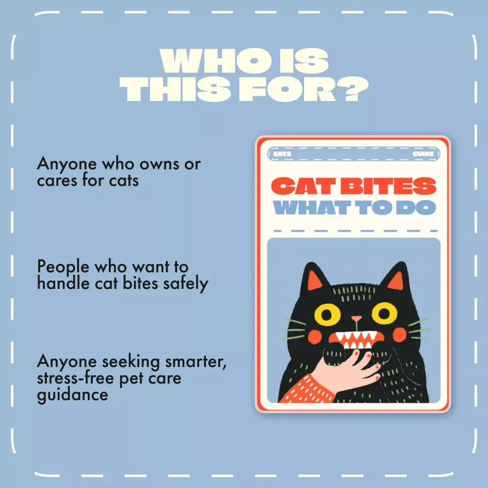 Cat Bites What to Do | Digital Guide for Cat Owners | Cat Bite Treatment, First Aid, Prevention, and Safety eBook | Pet Care PDF Download