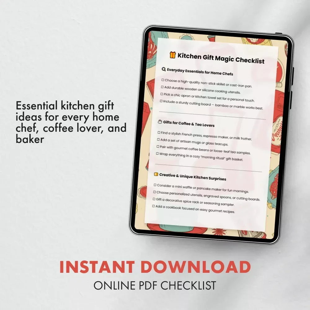 Kitchen Gift Magic Checklist – Perfect Gift Ideas for Home Chefs, Coffee Lovers & Baking Enthusiasts
