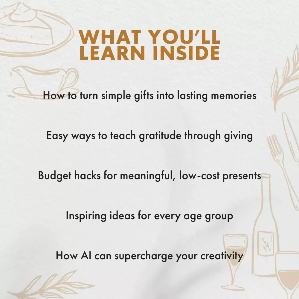 Thanksgiving Gifts for Kids | Digital Guide to Creative, Budget-Friendly Gift Ideas for Children | Teach Gratitude & Create Holiday Memories | Printable eBook & Checklist