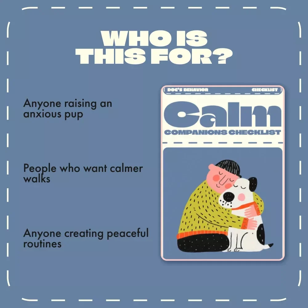 Calm Companions Checklist | Printable Digital Download for Calming a Nervous Dog | Gentle Anxiety Relief Guide for Pet Parents