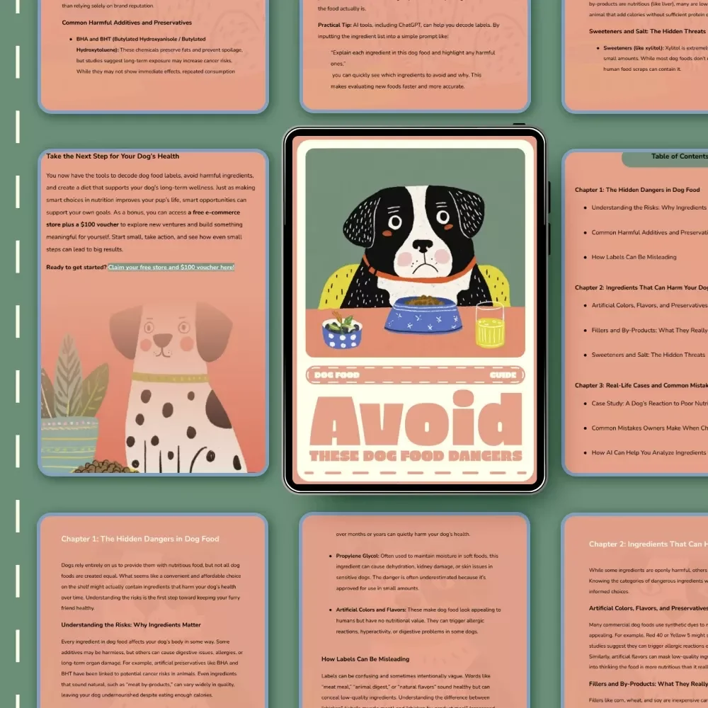 Avoid These Dog Food Dangers | Digital Guide for Pet Owners | What Ingredients to Avoid in Dog Food | Safe & Healthy Pet Nutrition eBook