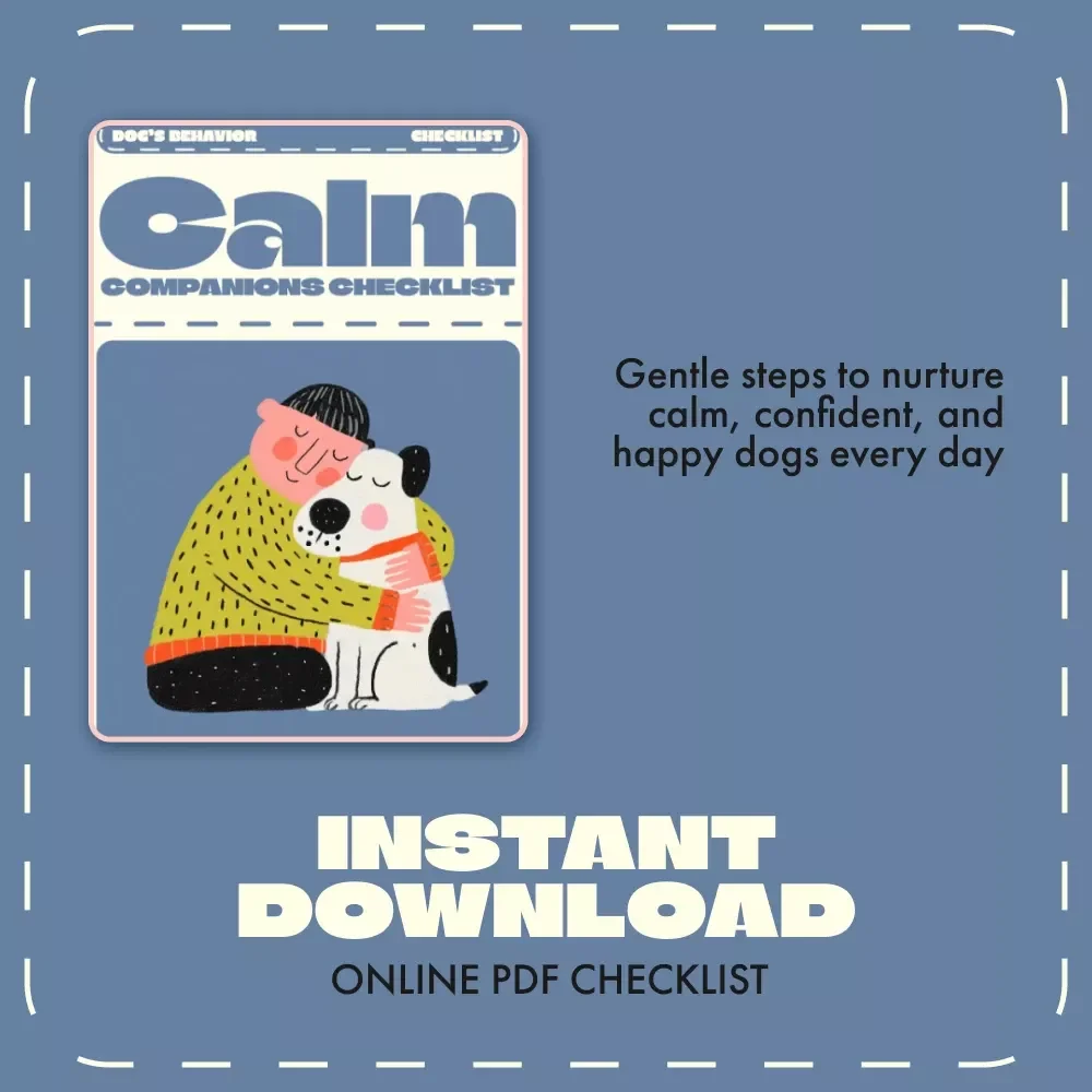 Calm Companions Checklist | Printable Digital Download for Calming a Nervous Dog | Gentle Anxiety Relief Guide for Pet Parents