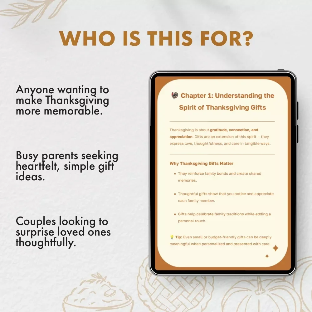 Thanksgiving Gifts for Family | Heartfelt Holiday Gift Ideas eBook | Thoughtful DIY, Personalized, and Budget-Friendly Thanksgiving Gift Guide for Families