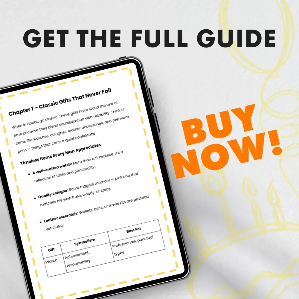 Birthday Gifts He’ll Actually Love – The Ultimate Ebook Guide for Unique and Meaningful Birthday Gift Ideas for Men | Digital Download Gift Guide for Him
