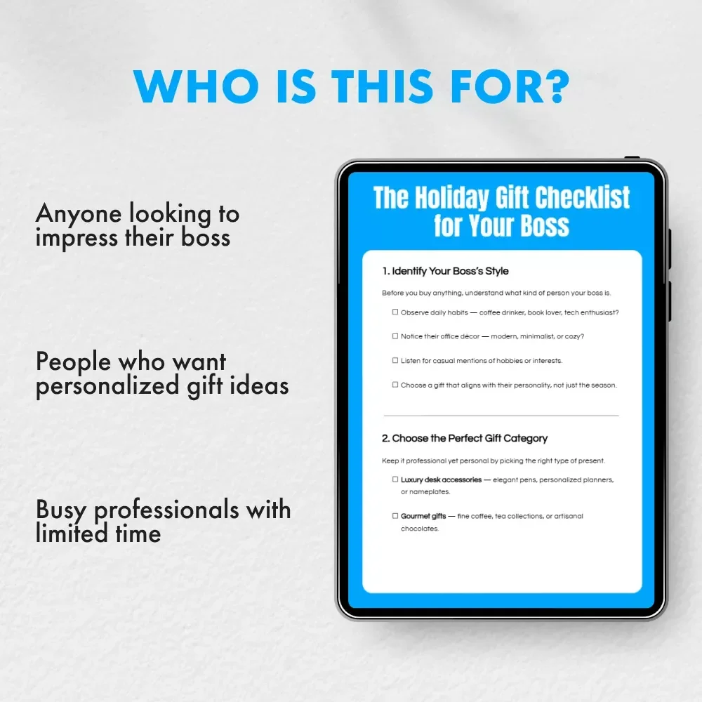 The Holiday Gift Checklist for Your Boss: Perfect Gift Ideas for Your Boss This Holiday Season