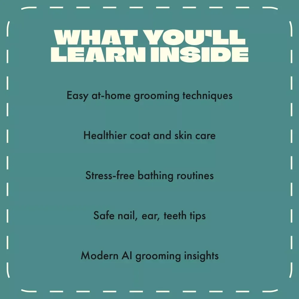 Dog Grooming Basics for Beginners | Printable Digital Guide | Pet Care eBook for New Dog Owners | Step-by-Step Grooming, Bathing, Brushing & AI Grooming Tips