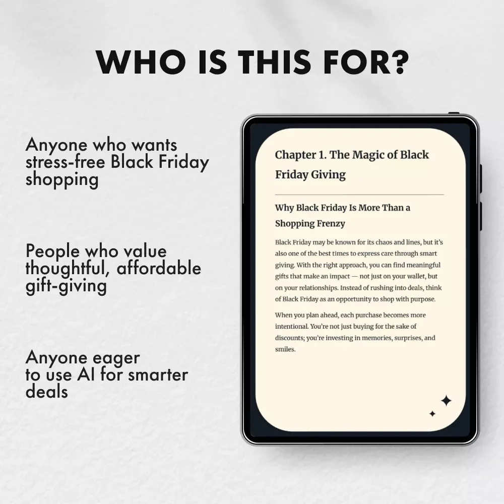 Black Friday Gifts That Make Smart Shopping Feel Good | Digital Guide for Meaningful, Budget-Friendly Gifting | eBook for Creative Black Friday Gifts