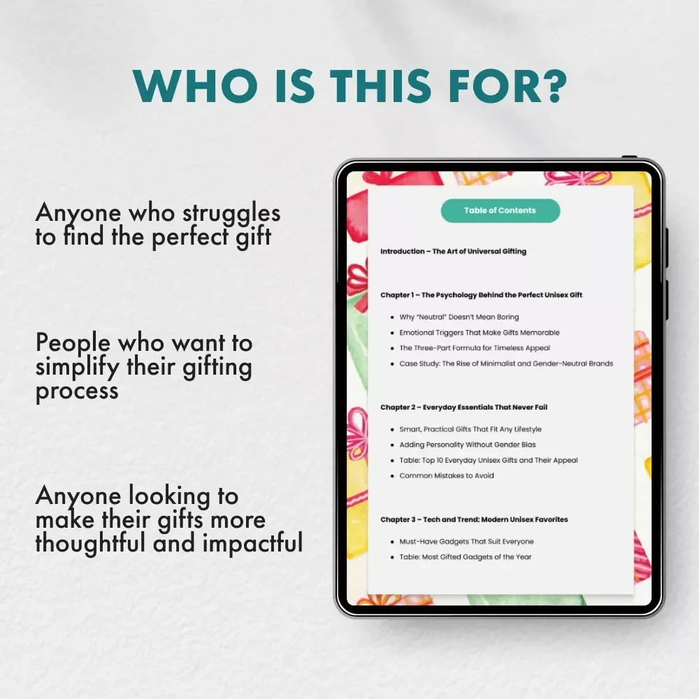 Gifts Everyone Loves: A Universal Guide to Perfect Unisex Gifting – eBook & Checklist