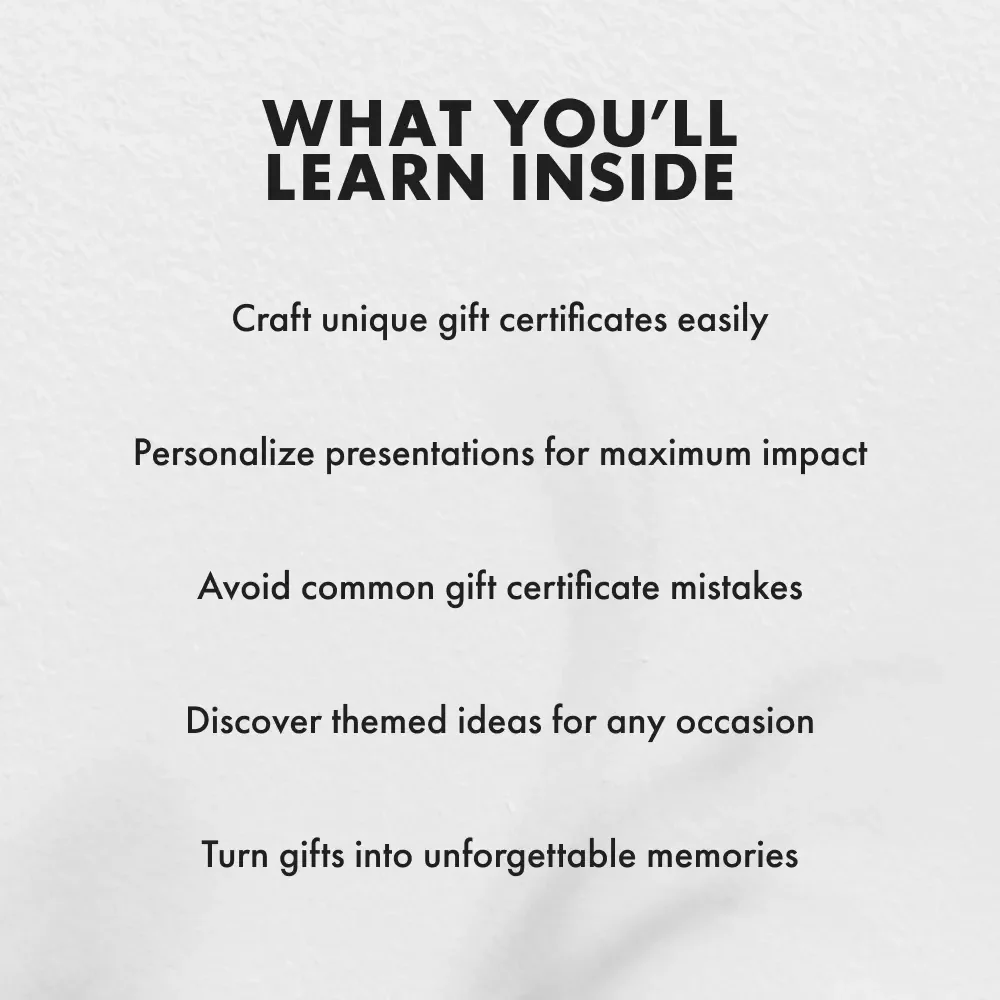 Inspiring Certificate Ideas That Always Impress – Gift Certificate Ideas eBook