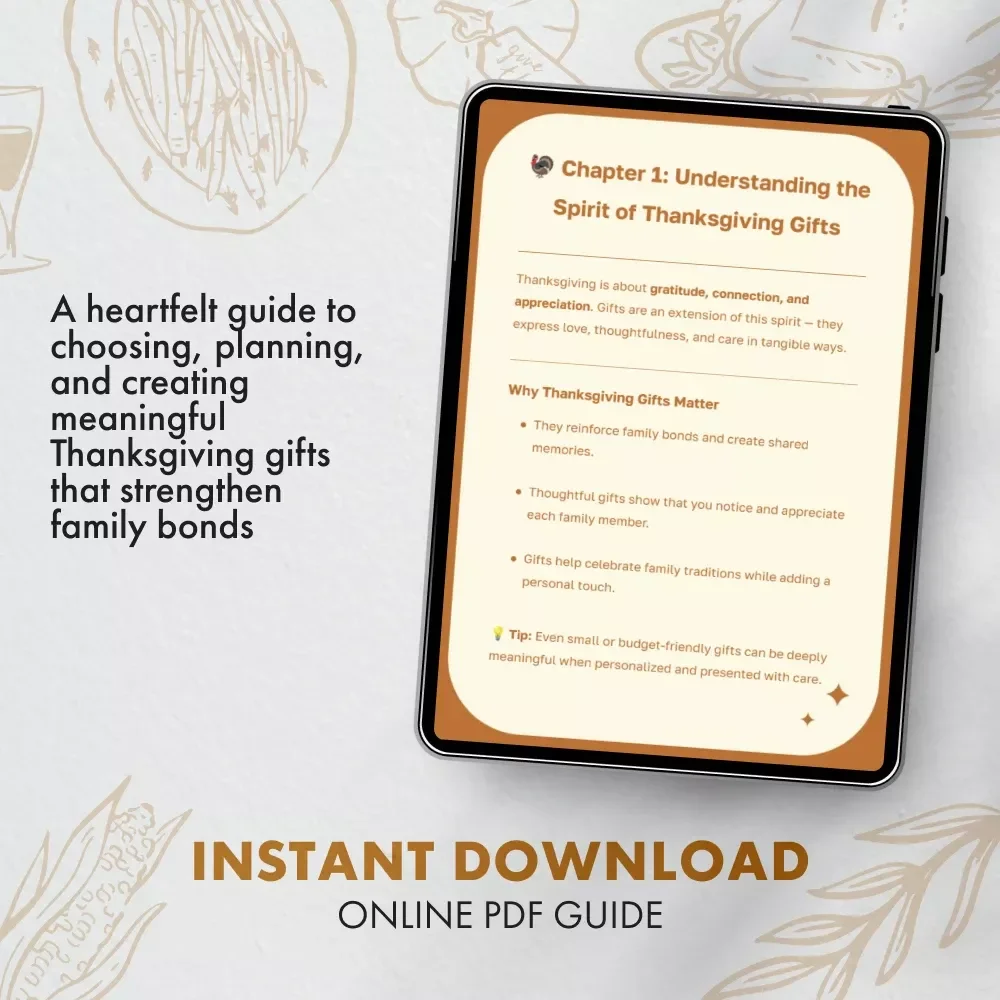 Thanksgiving Gifts for Family | Heartfelt Holiday Gift Ideas eBook | Thoughtful DIY, Personalized, and Budget-Friendly Thanksgiving Gift Guide for Families