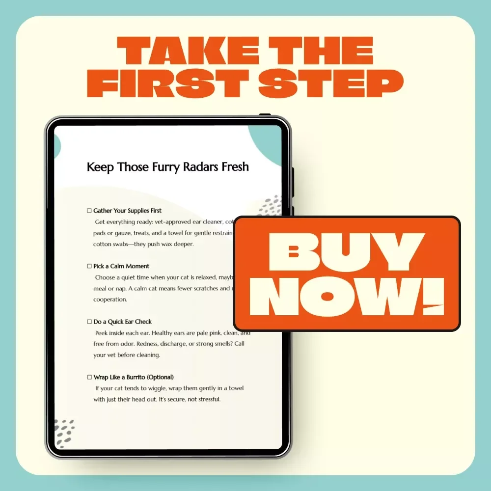 Keep Those Furry Radars Fresh – Printable Cat Ear Cleaning Checklist | Digital Pet Care Guide | How to Clean Ears of a Cat Made Easy