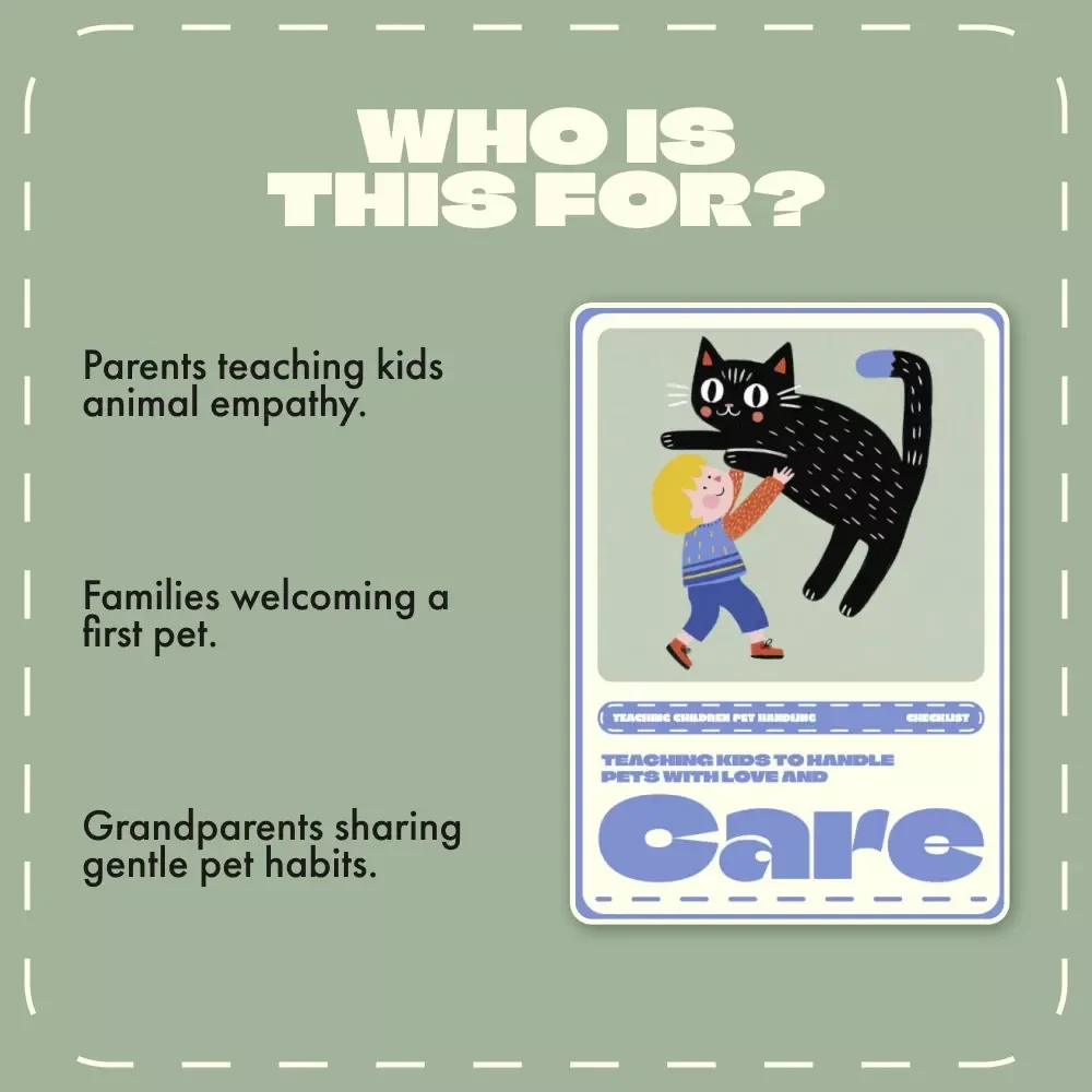 Teaching Kids to Handle Pets with Love and Care Checklist | Printable Guide for Parents & Teachers | Teaching Children Pet Handling Made Fun