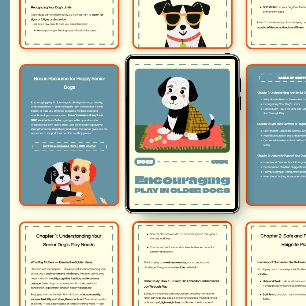 Encouraging Play in Older Dogs | Digital Guide for Dog Owners | How to Encourage Play in Older Dogs Using Gentle Games, Mental Stimulation, and Smart AI Tools