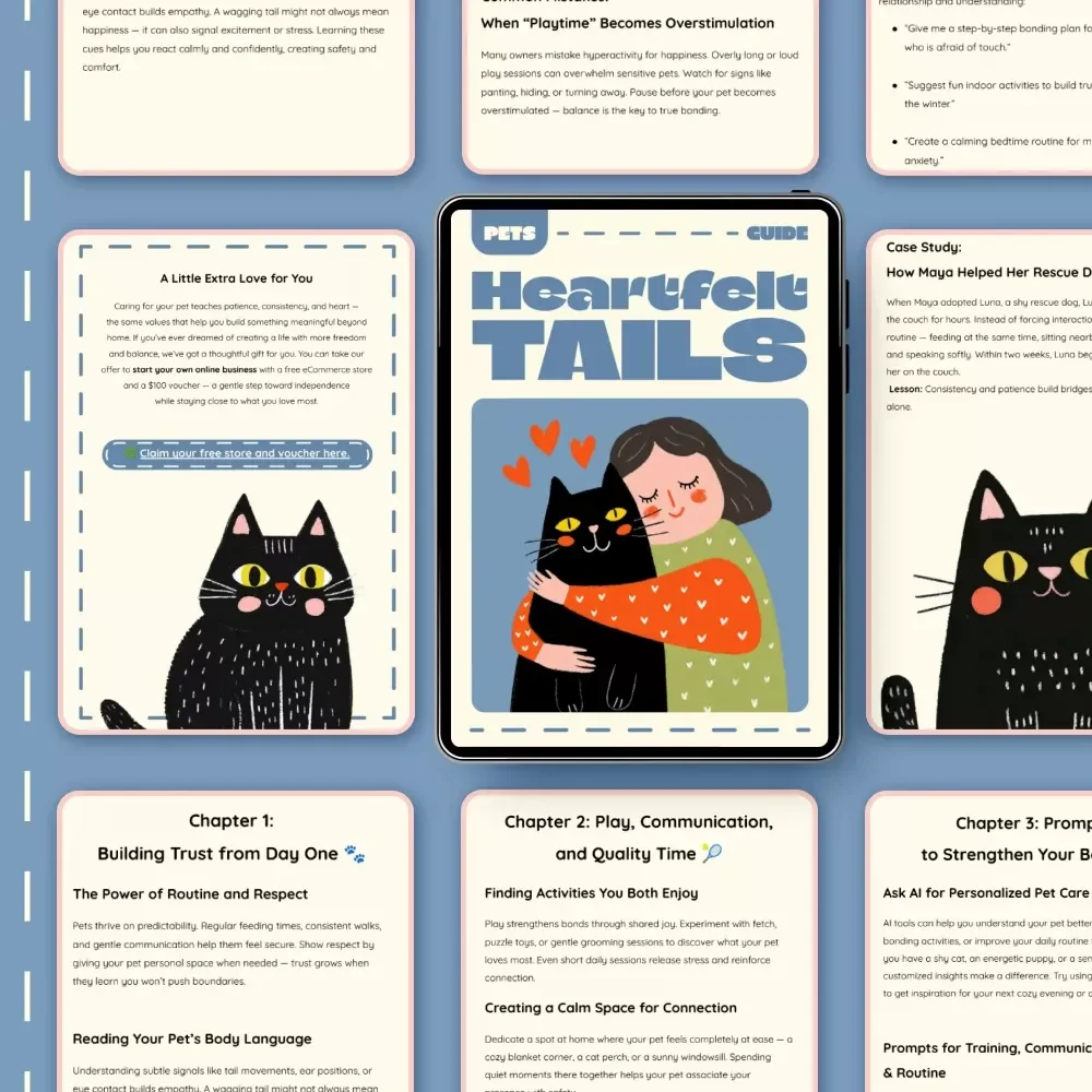 Heartfelt Tails | Pet Bonding Guide for Animal Lovers | Digital Download with Tips for Bonding with a Pet, Building Trust & Strengthening Your Connection