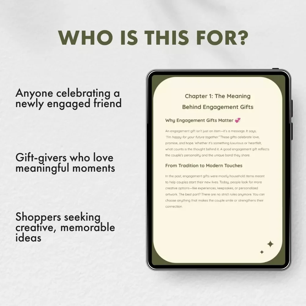 Finding the Perfect Engagement Gift | Digital Guide for Thoughtful Gift Givers | What is a Good Engagement Gift? eBook for Couples, Friends & Family