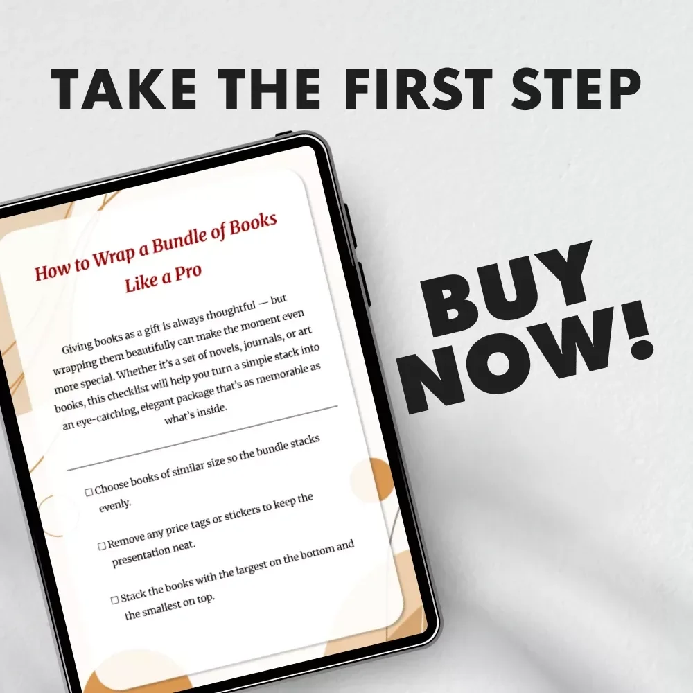 How to Wrap a Bundle of Books Like a Pro | Printable Gift Wrapping Guide, eBook, Digital Checklist for Book Lovers, DIY Book Gift Presentation Tutorial