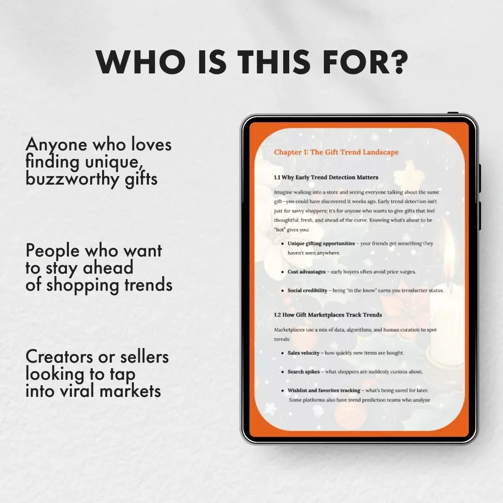 Trend Radar: Where to Spot the Hottest Gifts Before Anyone Else | Digital Guide for Gift Sellers, eCommerce Entrepreneurs & Trend Hunters | Learn What Marketplaces Show You New Gift Trends First
