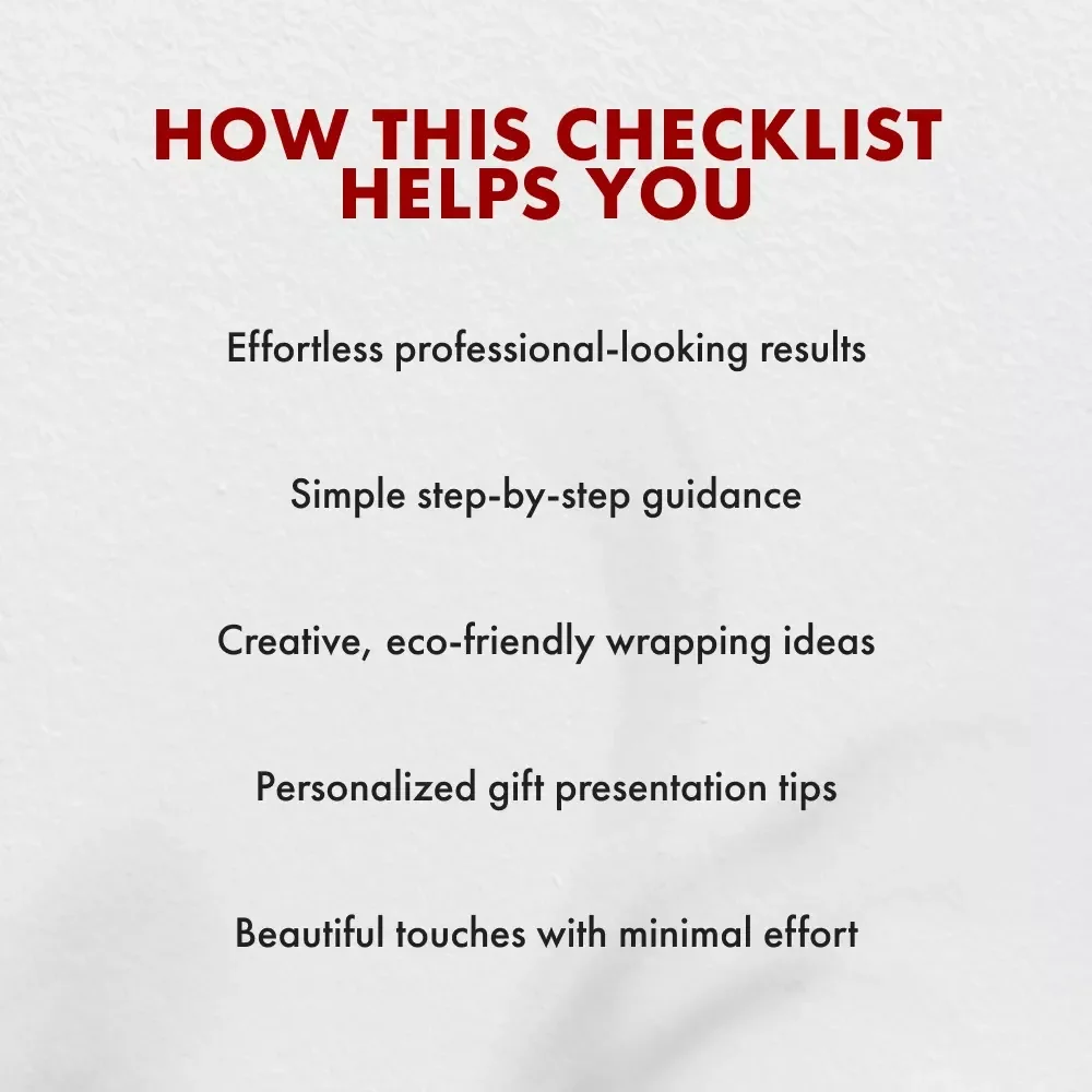 Gift Wrap Magic | Printable Checklist for the Best Gift Wrapping Ideas for Beginners | Easy DIY Wrapping Guide for Perfect Presents Every Time