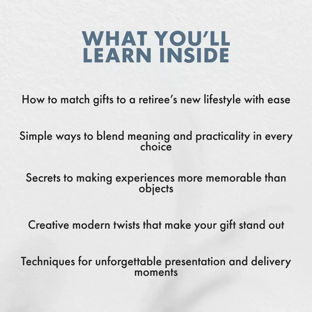 Tips for Gifts on Retirement | Digital Guide for Meaningful Retirement Gift Ideas | Thoughtful, Modern, and Personalized Retirement Gift Inspiration