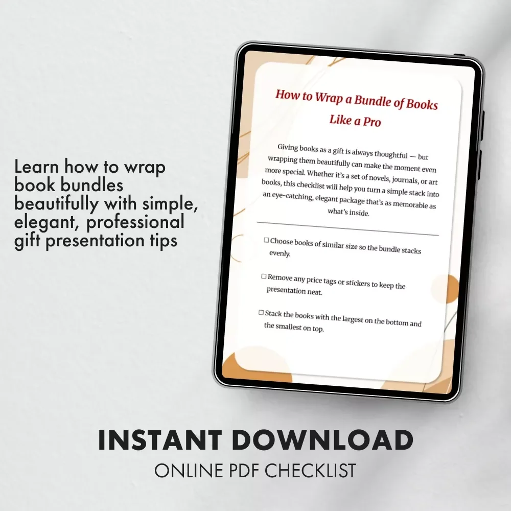 How to Wrap a Bundle of Books Like a Pro | Printable Gift Wrapping Guide, eBook, Digital Checklist for Book Lovers, DIY Book Gift Presentation Tutorial