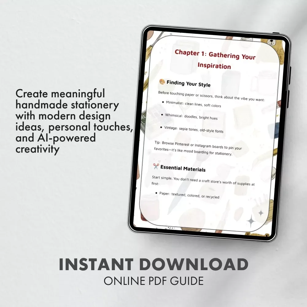 Crafting DIY Stationery Gifts | Printable Digital Guide for Creative Paper Lovers | Learn How to Create DIY Stationery Gifts with Easy Step-by-Step Tutorials, Design Ideas & AI Tools