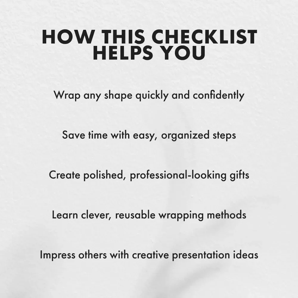 Checklist: How to Wrap Gifts with Awkward Shapes | Printable Gift Wrapping Guide, Holiday Wrapping Tips, Creative Gift Presentation, DIY Wrapping Ideas, Digital Download eBook