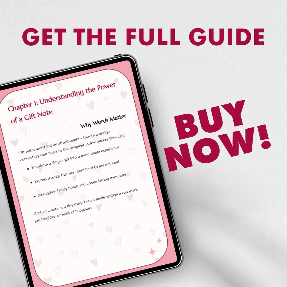 Heartfelt Words | eBook Guide with Tips for Gift Notes for Family Members | Meaningful Messages, Emotional Writing Prompts & Creative Inspiration for Every Occasion