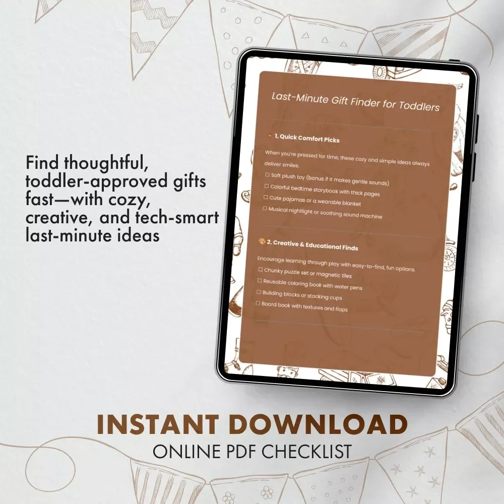 Last-Minute Gift Finder for Toddlers | Instant Digital Checklist | Best Last-Minute Gifts for Toddlers | Printable Holiday & Birthday Gift Ideas