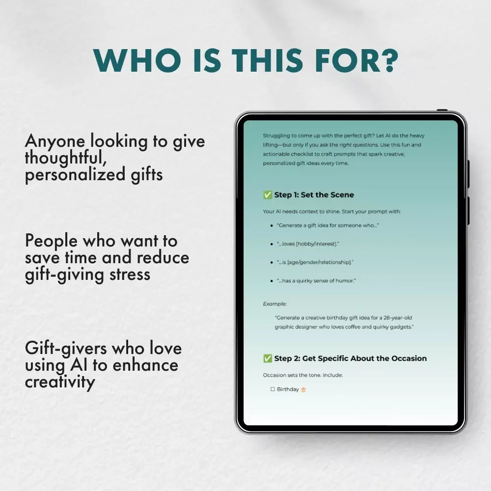 The Ultimate AI Gift Idea Prompt Checklist: Perfect Personalized Gift Ideas Every Time