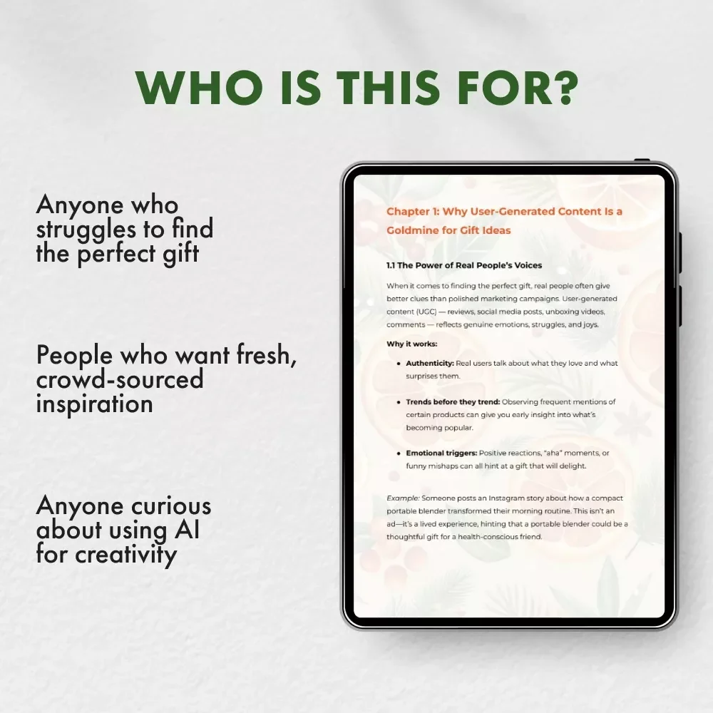 Finding Gift Ideas in User-Generated Content | Digital Guide for Gift Discovery | Learn what to look for in user-generated content to discover gift ideas, analyze trends, and turn insights into perfect presents