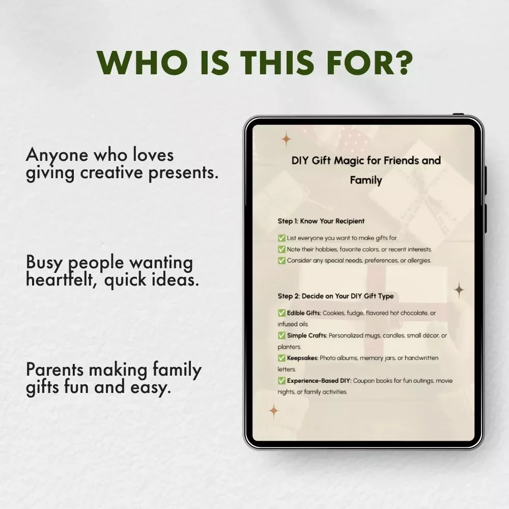 DIY Gift Magic for Friends and Family | Printable Checklist for Creative Giving | Best DIY Gifts for Friends and Family Inspiration Guide