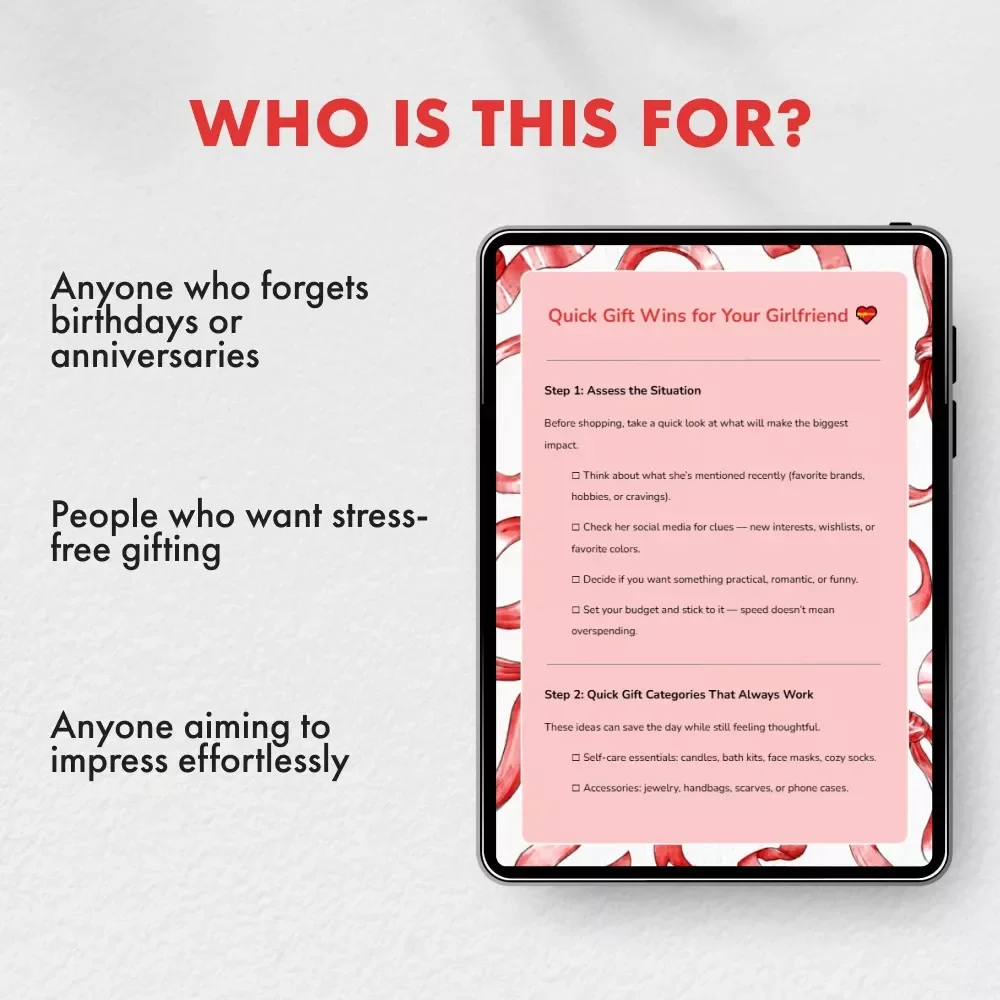Quick Gift Wins for Your Girlfriend | Instant Checklist for What to Buy Girlfriend Quickly | Digital Download Gift Guide for Last-Minute Ideas