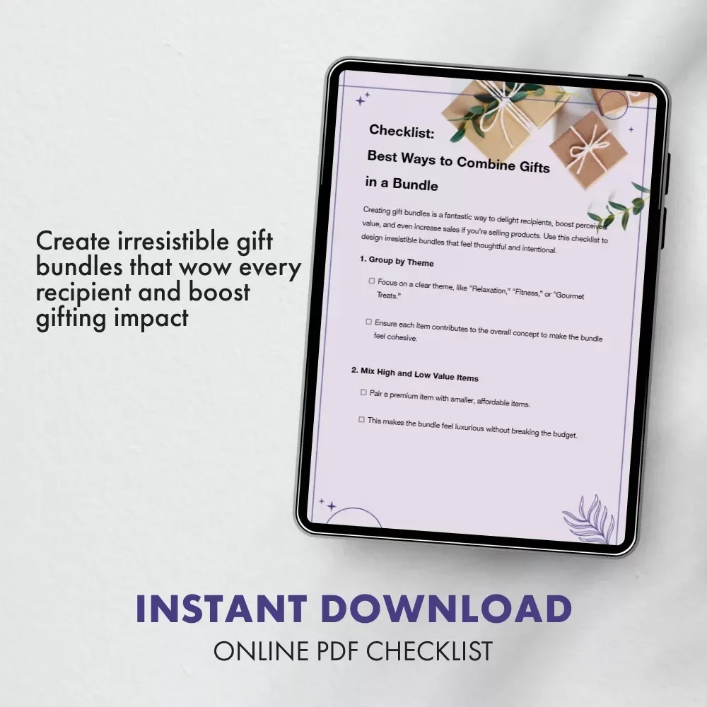 Checklist: Best Ways to Combine Gifts in a Bundle | Digital Download for Creative Gift Bundling Ideas, Themed Gift Sets & Thoughtful Present Inspiration