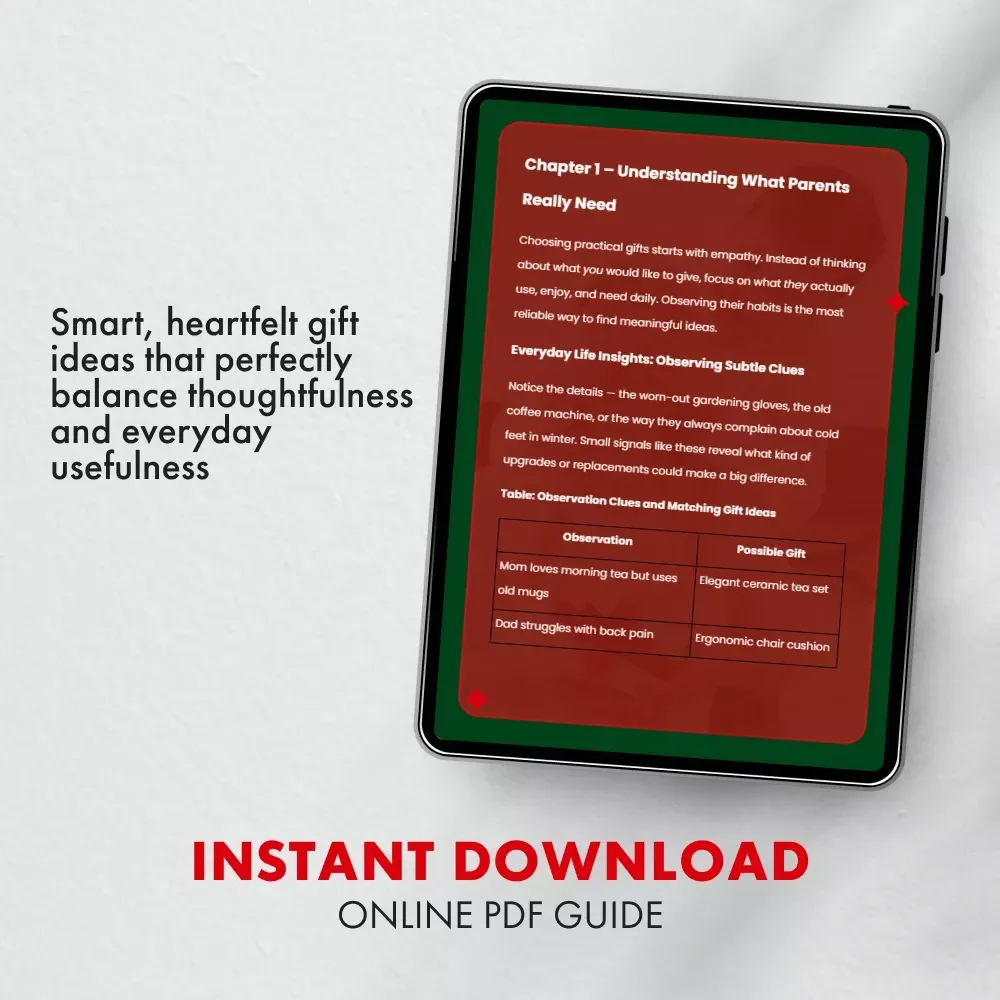 Gifts for Parents That Make Sense | Practical Gift Ideas eBook | How to Pick Practical Gifts for Parents | Thoughtful Guide for Choosing Useful, Meaningful Presents
