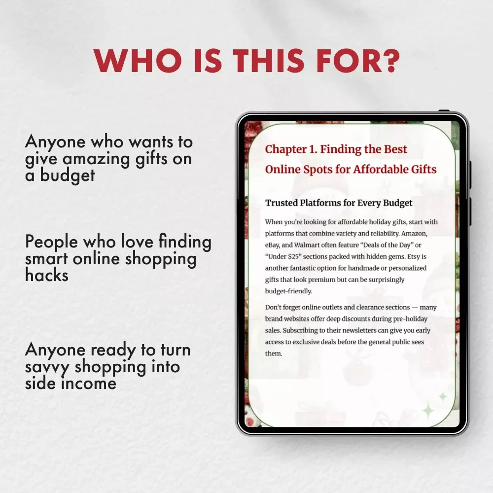 Smart Finds for the Holidays | Ultimate Digital Guide to Affordable Gifts, Online Shopping Secrets & Creative Gift Ideas | Perfect for Savvy Shoppers and Conscious Givers | Instant Download