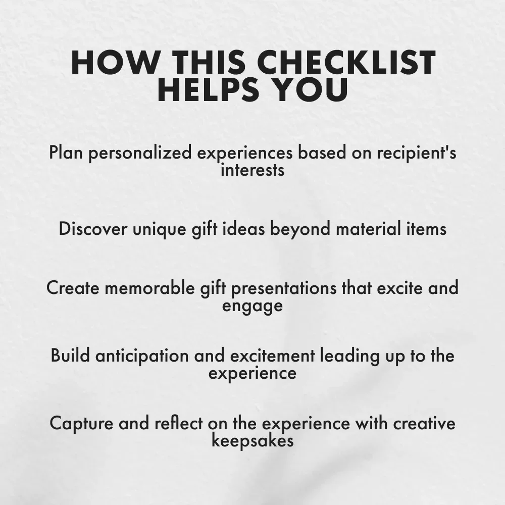 The Checklist for Giving Experiential Gifts That Actually Wow - Ultimate Guide to Memorable Experiences